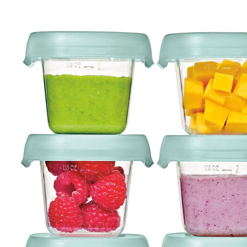 OXO TOT Baby Blocks Food Storage Containers Opal 60ml Set of 6 (2)