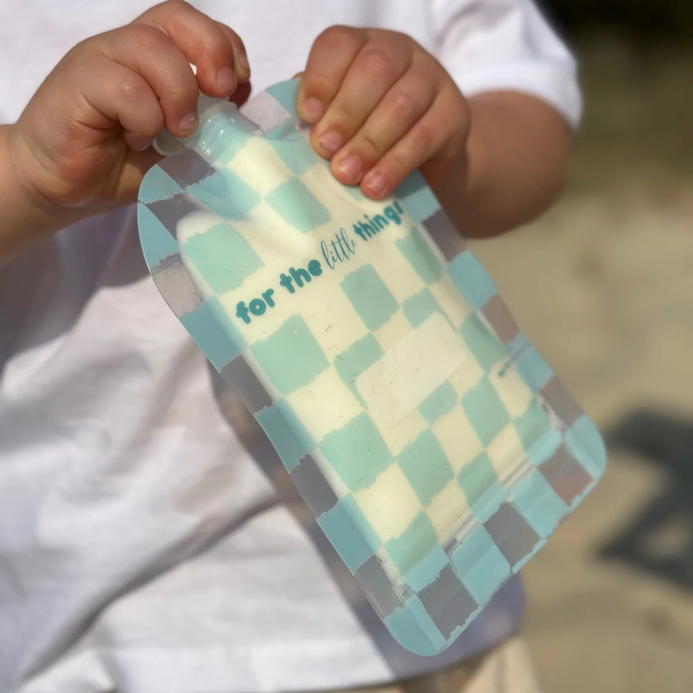 Sinchies Reusable Food Pouch 150ml Checkmate Bubblegum (1)